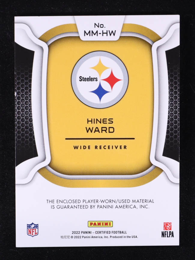 Hines Ward 2022 Certified Materials Mirror Blue Etch #29 #20/20 at PristineAuction.com Hines Ward 2022 Certified Materials Mirror Blue Etch #29 #20/20 at PristineAuction.com