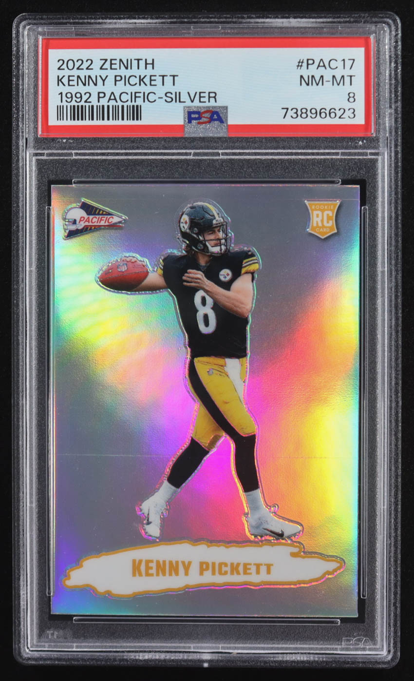 Kenny Pickett 2022 Zenith '92 Pacific Silver #17 RC (PSA 8) at PristineAuction.com Kenny Pickett 2022 Zenith '92 Pacific Silver #17 RC (PSA 8) at PristineAuction.com