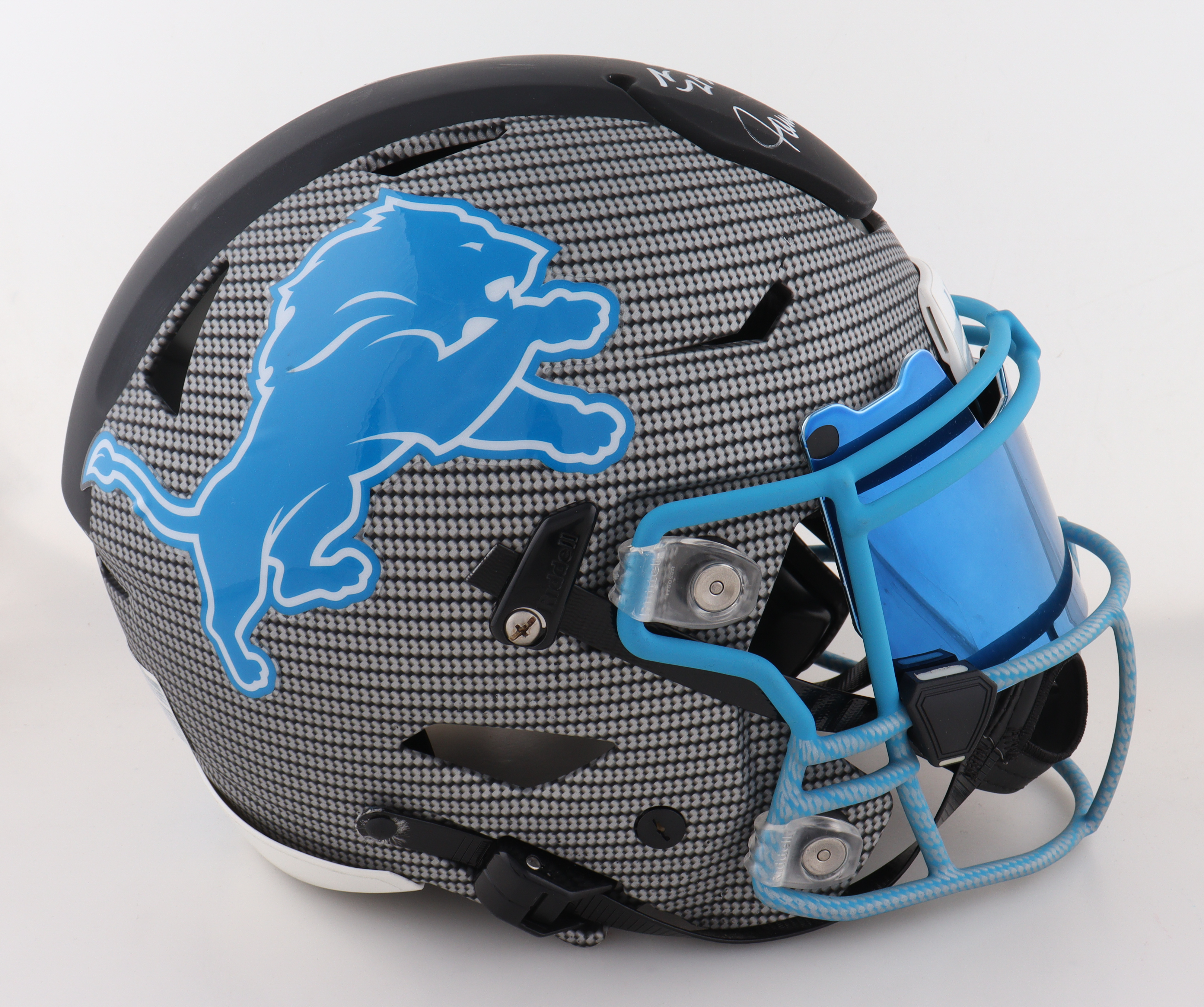 Jameson Williams & Sam LaPorta Signed Lions Full-Size Authentic On-Field Hydro-Dipped Speedflex Helmet with Visor (Beckett) at PristineAuction.com Jameson Williams & Sam LaPorta Signed Lions Full-Size Authentic On-Field Hydro-Dipped Speedflex Helmet with Visor (Beckett) at PristineAuction.com