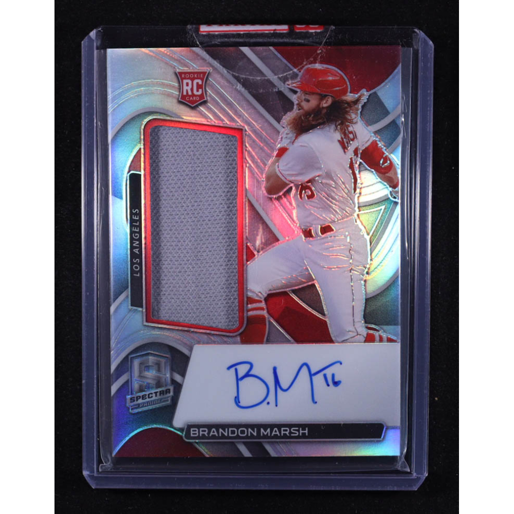 Brandon Marsh 2022 Panini Chronicles Spectra Patch Autograph #111 #102/199 RC at PristineAuction.com