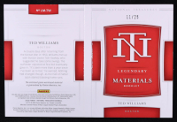Ted Williams 2020 Panini National Treasures Legendary Material Booklets Holo Gold #2 #11/25 at PristineAuction.com