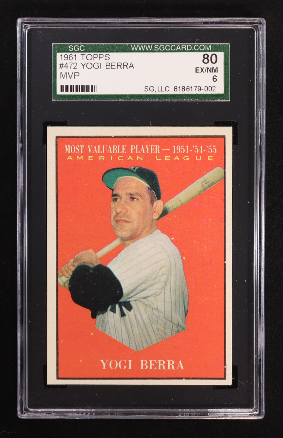 Yogi Berra 1961 Topps MVP#472 (SGC 6) at PristineAuction.com Yogi Berra 1961 Topps MVP#472 (SGC 6) at PristineAuction.com