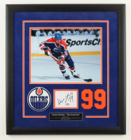 Wayne Gretzki Signed Oilers Custom Framed Cut Display with Photo (PSA) at PristineAuction.com