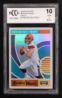 Baker Mayfield 2018 Panini Playoff Rookie Wave Gold #1 RC (BCCG 10) at PristineAuction.com