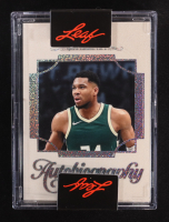 Giannis Antetokounmpo 2025 Leaf History Book Sports Edition Chapter 2 Autobiography Sandglitter #A-GA1 #1/3 at PristineAuction.com