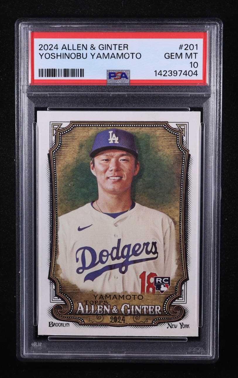 Yoshinobu Yamamoto 2024 Topps Allen and Ginter #201 RC (PSA 10) at PristineAuction.com Yoshinobu Yamamoto 2024 Topps Allen and Ginter #201 RC (PSA 10) at PristineAuction.com