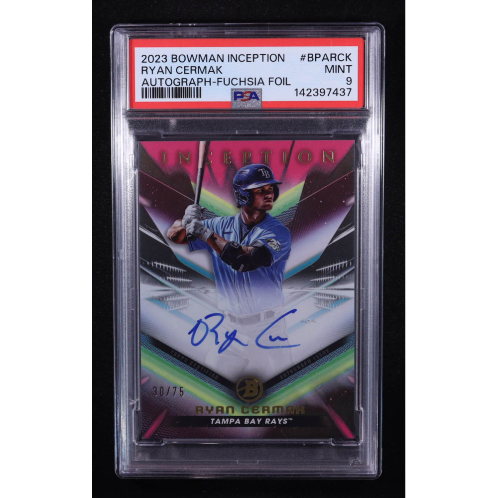 Ryan Cermak 2023 Bowman Inception Autographs Fuchsia Foil #BPARCK #30/75 (PSA 9) at PristineAuction.com