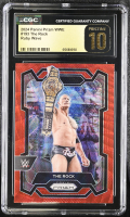 The Rock 2024 Panini Prizm WWE Prizms Ruby Wave #193 (CGC 10 | Black Label) at PristineAuction.com