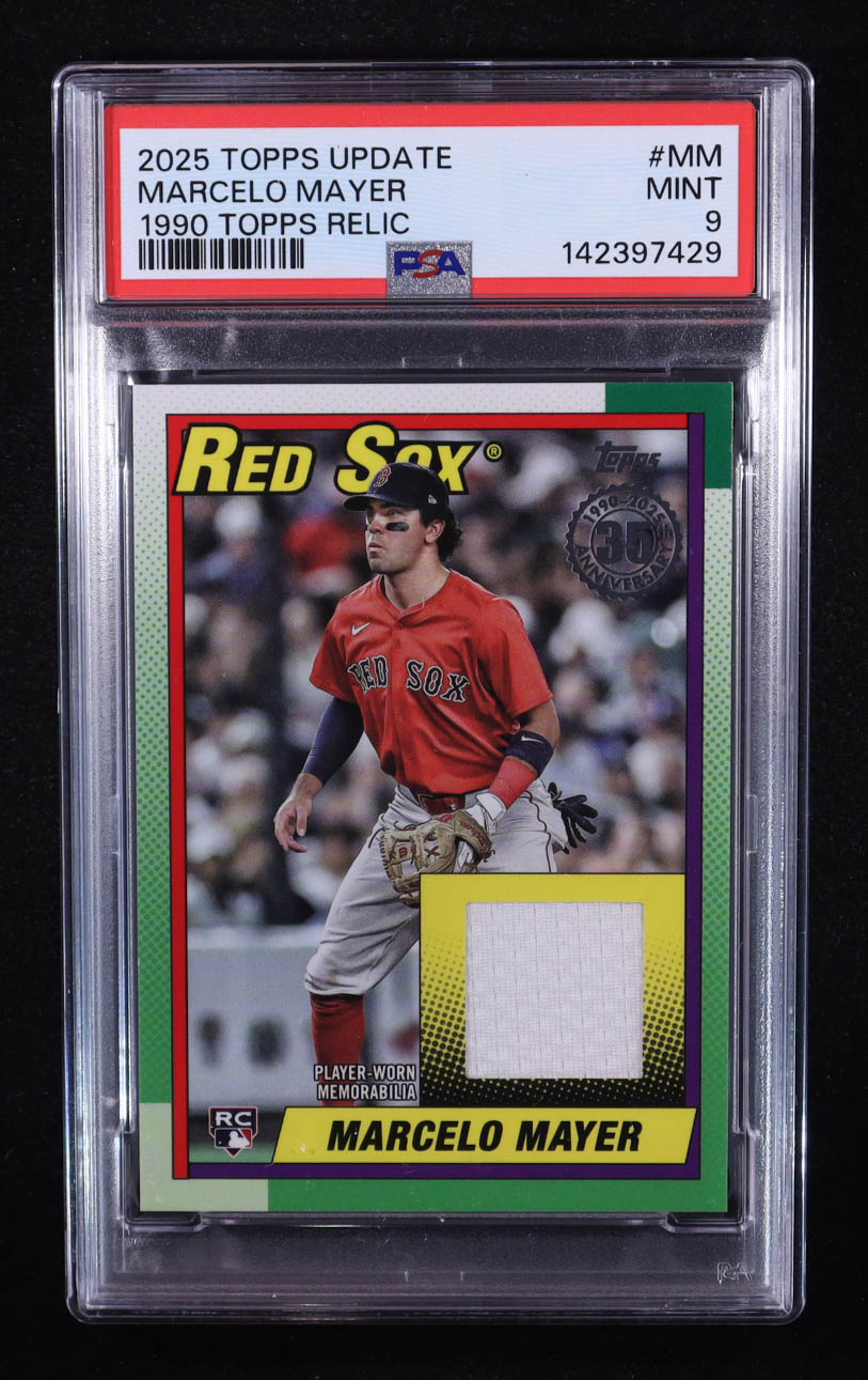 Marcelo Mayer 2025 Topps Update '90 Topps Relics #90RUMM RC (PSA 9) at PristineAuction.com Marcelo Mayer 2025 Topps Update '90 Topps Relics #90RUMM RC (PSA 9) at PristineAuction.com