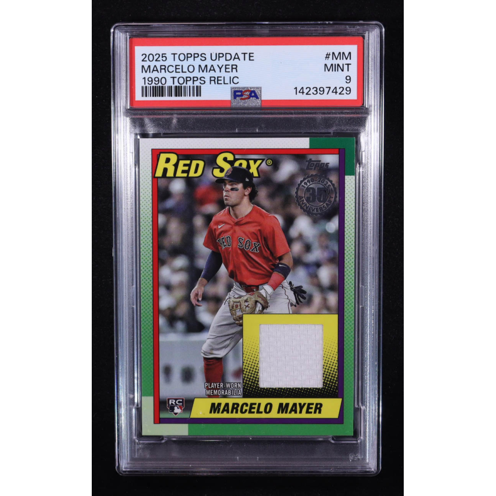 Marcelo Mayer 2025 Topps Update '90 Topps Relics #90RUMM RC (PSA 9) at PristineAuction.com