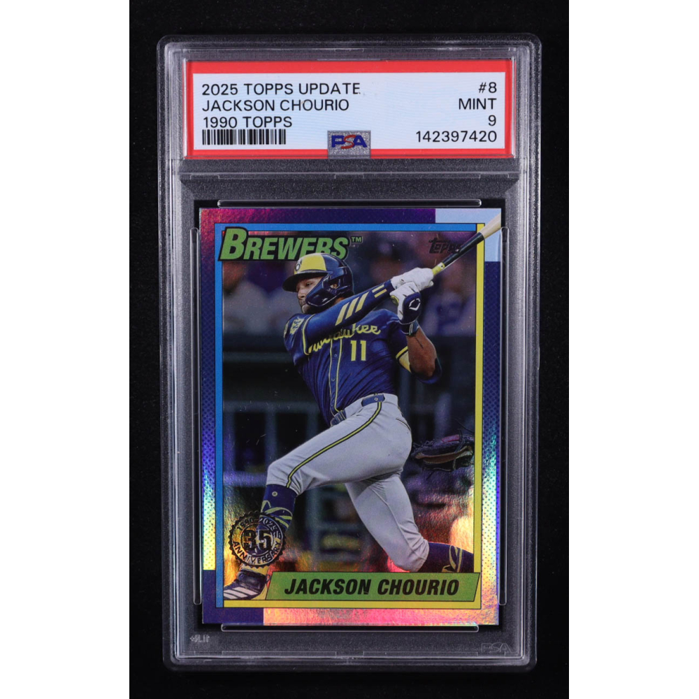 Jackson Chourio 2025 Topps Update '90 Topps #U908 (PSA 9) at PristineAuction.com