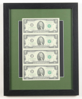 2013 U.S. $2 Dollar Bill Custom Framed Uncut Sheet Of (4) Bills at PristineAuction.com