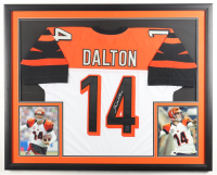 Andy Dalton Signed Custom Framed Jersey Display with Photos (Dalton) at PristineAuction.com