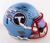 Eddie George Signed Titans Full-Size Authentic Flash Alternate Speed Helmet with Visor Inscribed "Titans All Time Rushing Leader" (Beckett) at PristineAuction.com