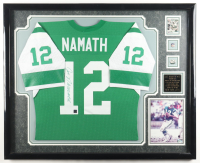Joe Namath Signed Custom Framed Jersey Display with Sports Card (JSA & Namath) at PristineAuction.com