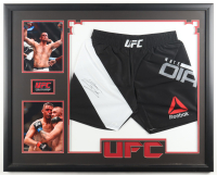 Nate Diaz Signed Custom Framed Trunks Display with Photos (JSA) at PristineAuction.com
