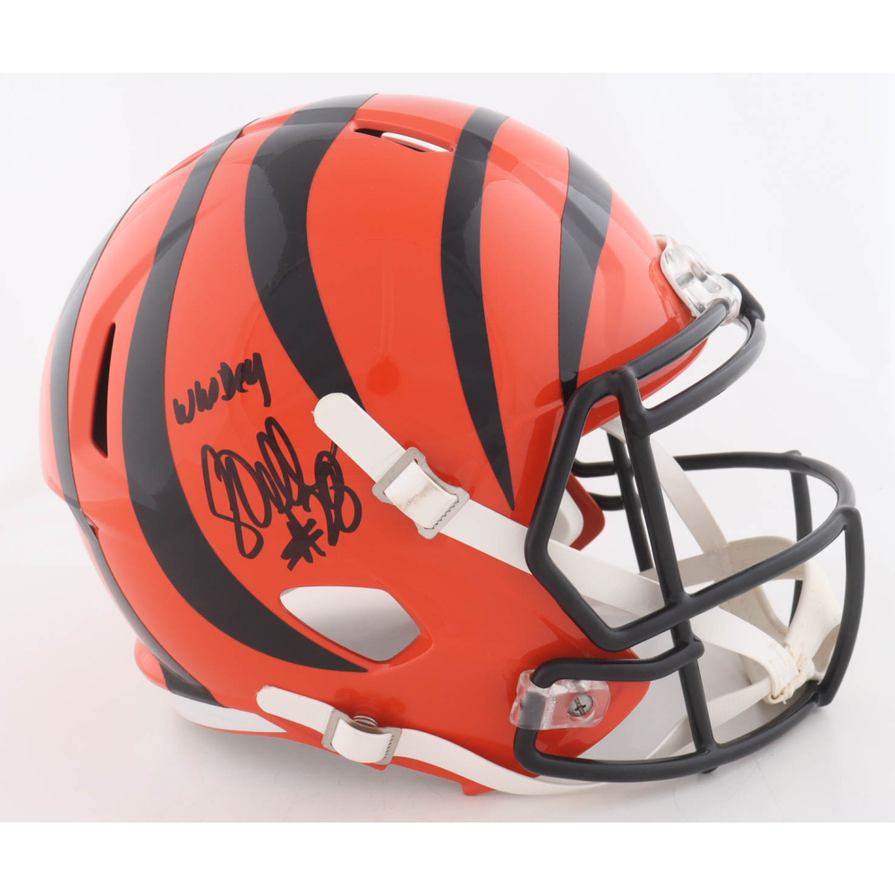 Corey Dillon Signed Bengals Full-Size Speed Helmet Inscribed "Who Dey" (Schwartz) at PristineAuction.com