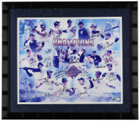 Derek Jeter, Wade Boggs, Tim Raines | LE Yankees 1996 World Series Champions Custom Framed Lithograph #11/23 (24) (Beckett) at PristineAuction.com