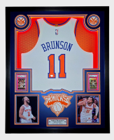 Jalen Brunson Signed Custom Framed Knicks Authentic Nike Jersey with LED Lighting & (2) PSA 10 Cards (Fanatics) at PristineAuction.com