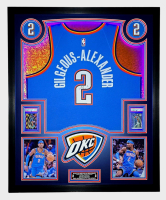 Shai Gilgeous-Alexander Signed Thunder Custom Framed Nike Jersey with LED Display & (2) PSA 10 Graded Cards (Panini) at PristineAuction.com