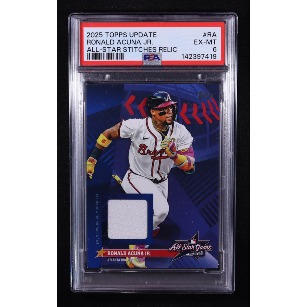 Ronald Acuna Jr. 2025 Topps Update All-Star Stitches Relics #ASRA (PSA 6) at PristineAuction.com