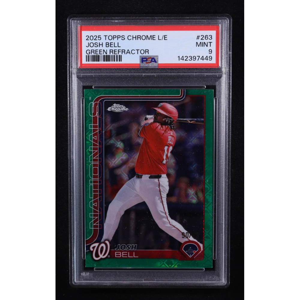 Josh Bell 2025 Topps Chrome Logofractor Green Refractors #263 #90/99 (PSA 9) at PristineAuction.com