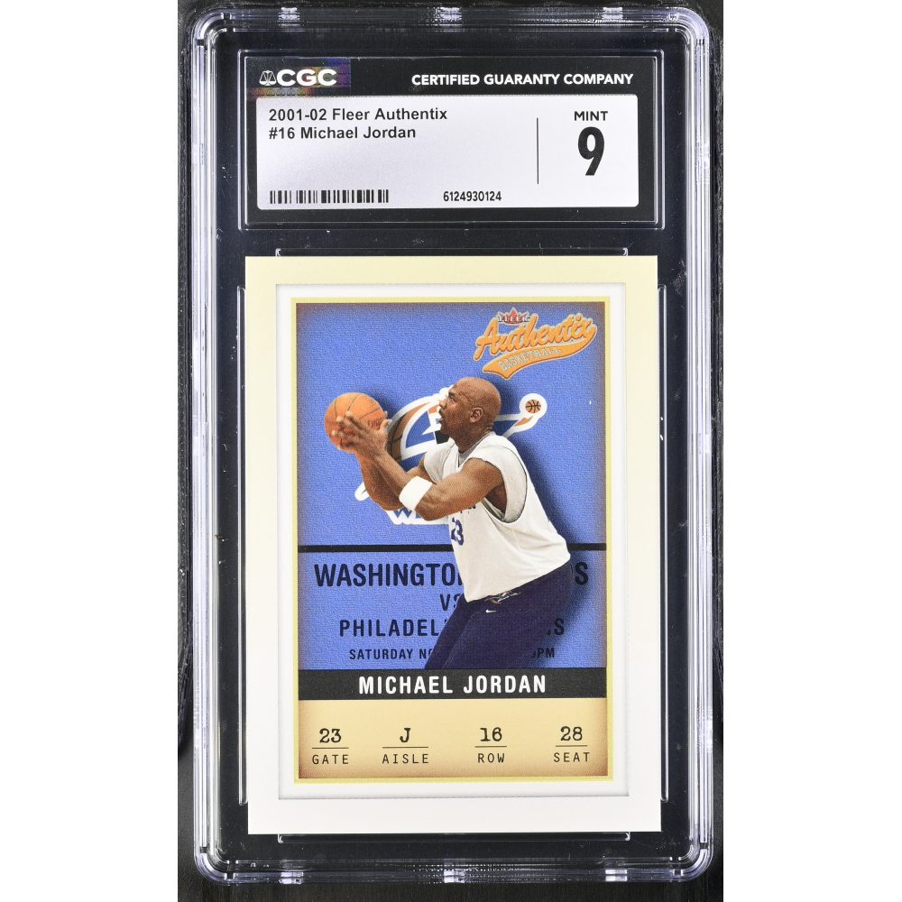 Michael Jordan 2001-02 Fleer Authentix #16 (CGC 9) at PristineAuction.com