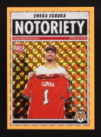 Emeka Egbuka 2025 Panini Mosaic Notoriety Mosaic Orange Fluorescent #16 RC at PristineAuction.com