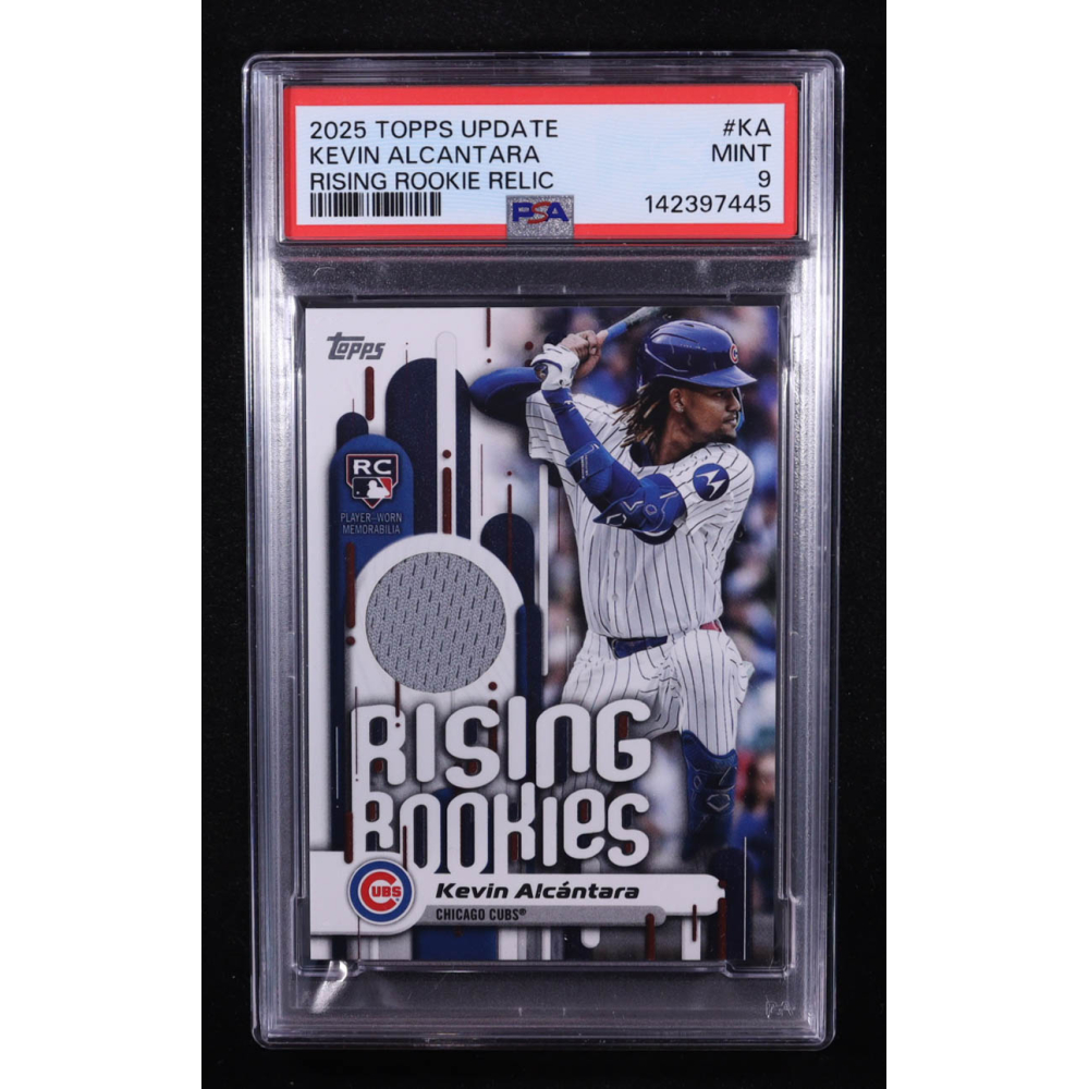 Kevin Alcantara 2025 Topps Update Rising Rookie Relics #RRRKA RC (PSA 9) at PristineAuction.com