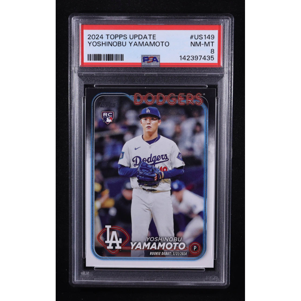 Yoshinobu Yamamoto 2024 Topps Update #US149 RC (PSA 8) at PristineAuction.com