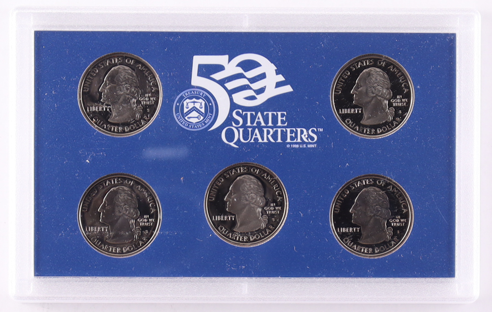 1999 United States Mint State Quarter Proof Set with (5) Coins at PristineAuction.com 1999 United States Mint State Quarter Proof Set with (5) Coins at PristineAuction.com