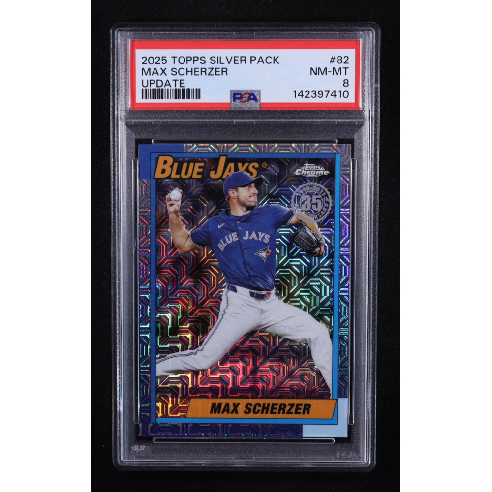 Max Scherzer 2025 Topps Update '90 Topps Silver Pack Chrome #U90C82 (PSA 8) at PristineAuction.com