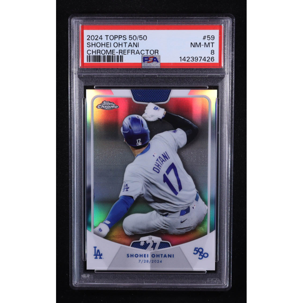Shohei Ohtani 2024 Topps 50/50 Ohtani Chrome Refractors #59 (PSA 8) at PristineAuction.com