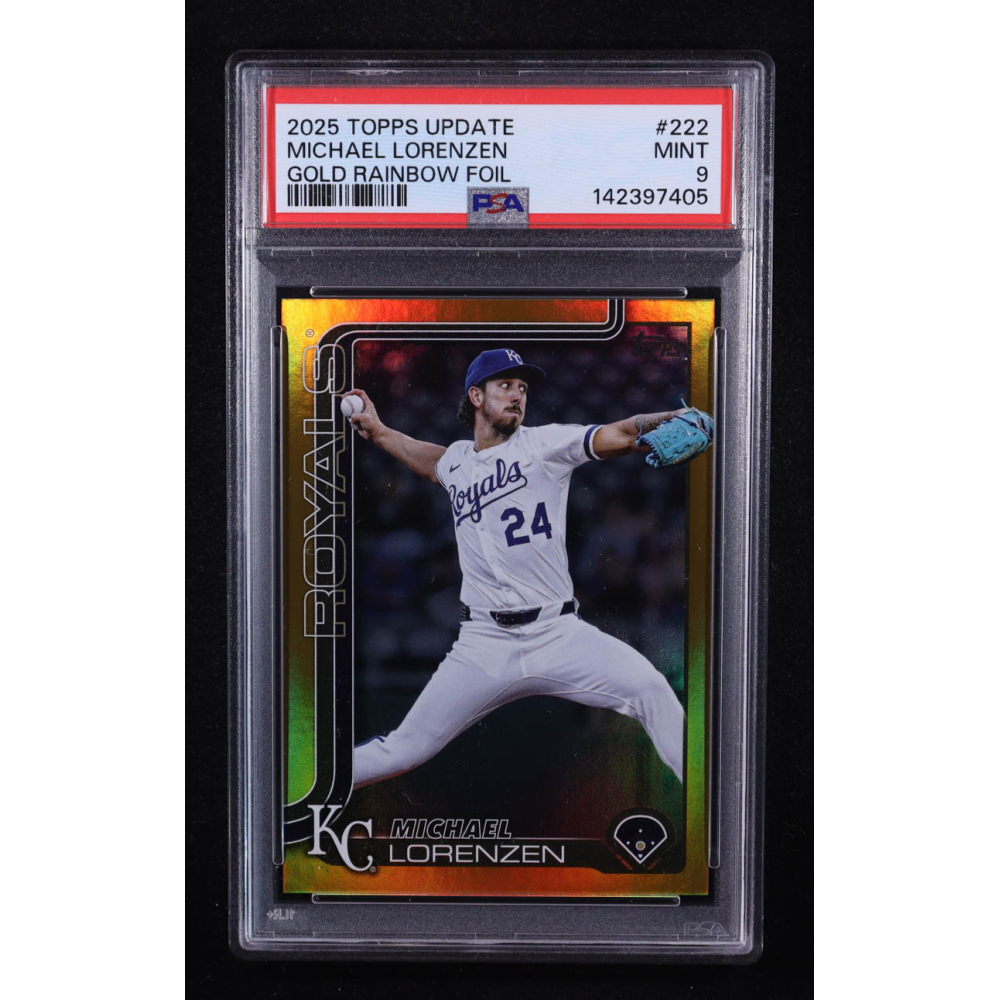 Michael Lorenzen 2025 Topps Update Gold Rainbow Foil #US222 #19/50 (PSA 9) at PristineAuction.com