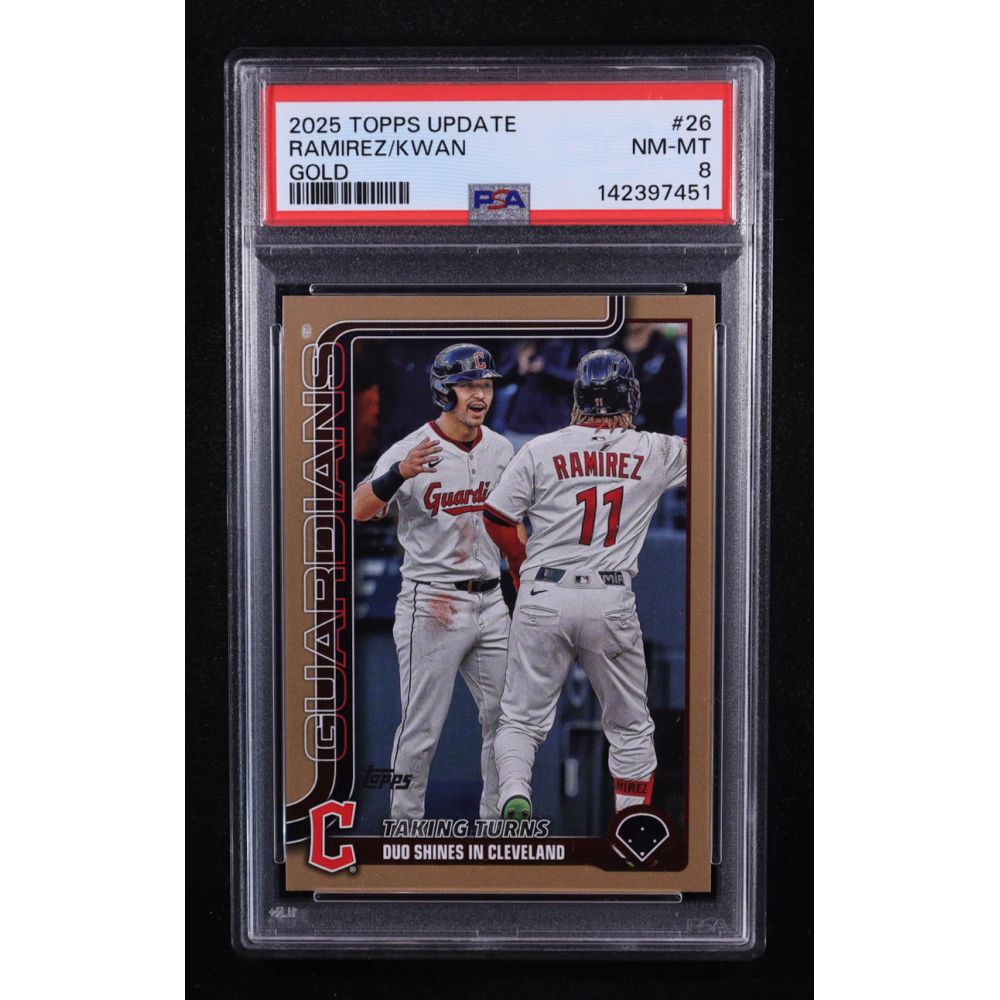 Jose Ramirez / Steven Kwan 2025 Topps Update Gold #US26 #1714/2025 (PSA 8) at PristineAuction.com