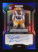 Will Campbell 2025 Panini Prizm Draft Picks Draft Picks Autographs Blue #57 #035/249 RC at PristineAuction.com