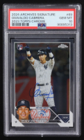 Oswaldo Cabrera 2024 Topps Archives Signature Series / '23 Topps Chrome #69 RC #28/56 (PSA 10) at PristineAuction.com