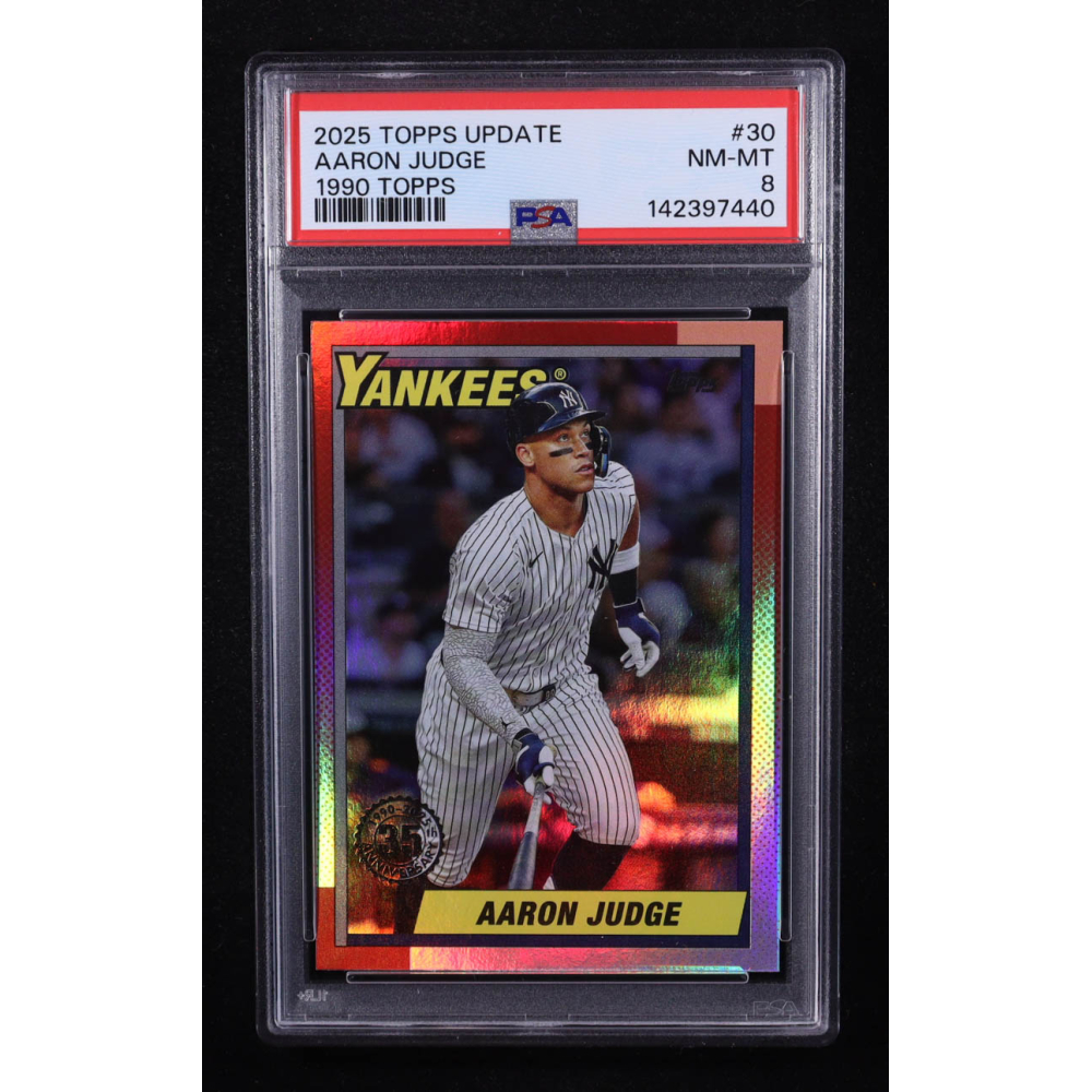 Aaron Judge 2025 Topps Update '90 Topps #U9030 (PSA 8) at PristineAuction.com