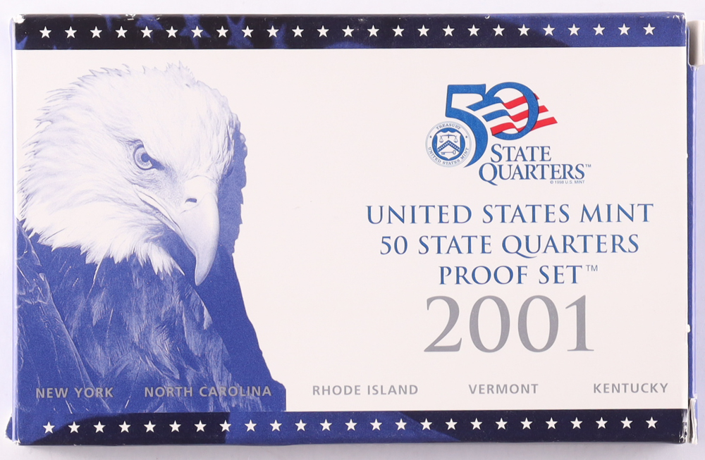 2001 United States Mint State Quarter Proof Set with (5) Coins at PristineAuction.com 2001 United States Mint State Quarter Proof Set with (5) Coins at PristineAuction.com