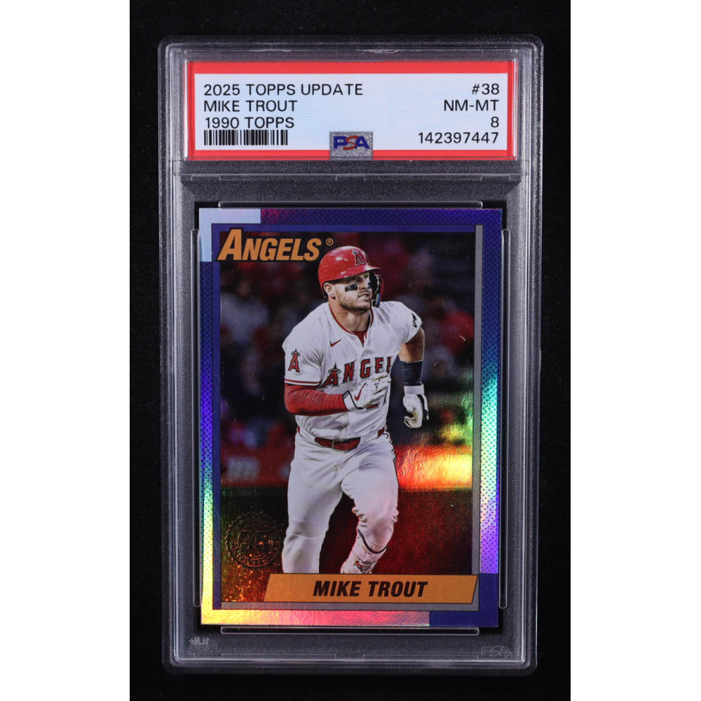 Mike Trout 2025 Topps Update '90 Topps #U9038 (PSA 8) at PristineAuction.com