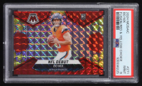 Bo Nix 2024 Panini Mosaic Mosaic Choice Fusion Red and Yellow #271 DEB RC #13/80 (PSA 9) at PristineAuction.com