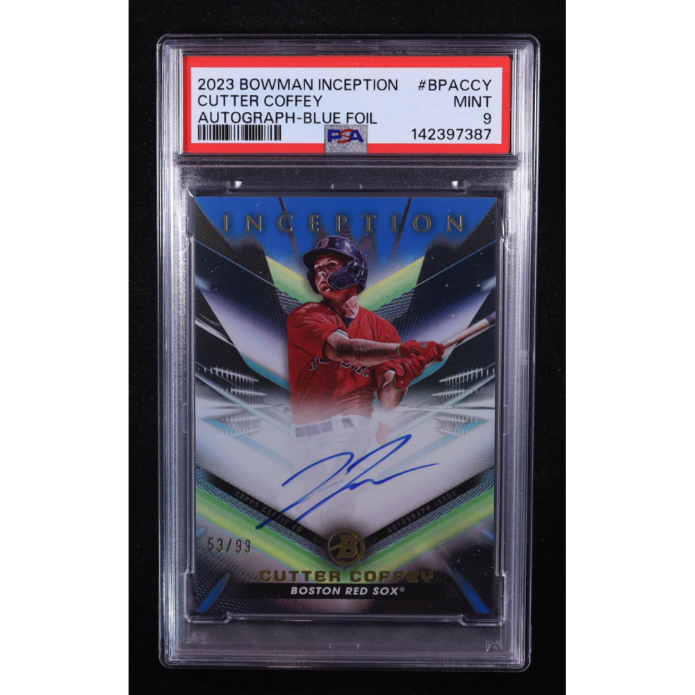 Cutter Coffey 2023 Bowman Inception Autographs Blue Foil #BPACCY #53/99 (PSA 9) at PristineAuction.com
