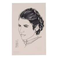 "Princess Leia" 5.5x8.5 Original Hand-Drawn Sketch By Tom Hodges at PristineAuction.com