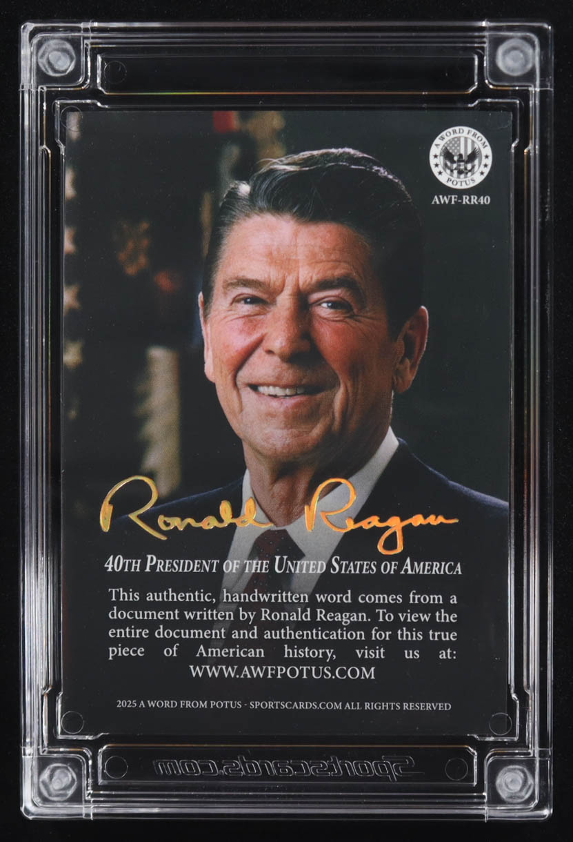 Ronald Reagan 2025 SportsCards.com A Word From Potus #RR40 at PristineAuction.com Ronald Reagan 2025 SportsCards.com A Word From Potus #RR40 at PristineAuction.com