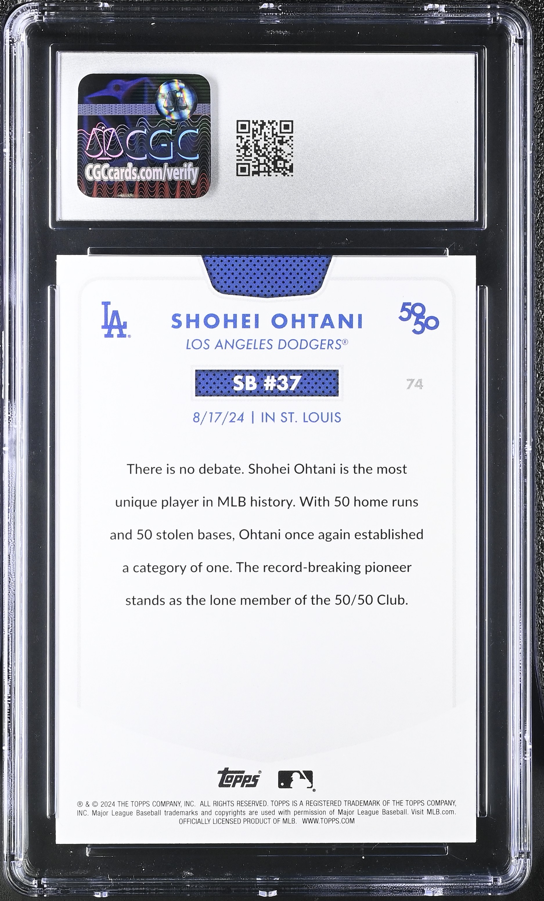 Shohei Ohtani 2024 Topps 50/50 #74 (CGC 9) at PristineAuction.com Shohei Ohtani 2024 Topps 50/50 #74 (CGC 9) at PristineAuction.com