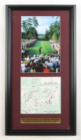 "Tiger Woods Wins The 1997 Masters" Custom Framed Photo Display with 1997 Original Masters Tournament On-Site Map and Spectator Guide at PristineAuction.com