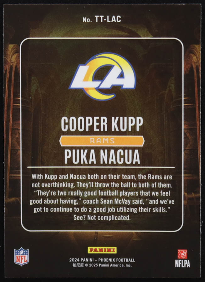 Cooper Kupp / Puka Nacua 2024 Panini Phoenix Treasured Tandems #17 at PristineAuction.com Cooper Kupp / Puka Nacua 2024 Panini Phoenix Treasured Tandems #17 at PristineAuction.com