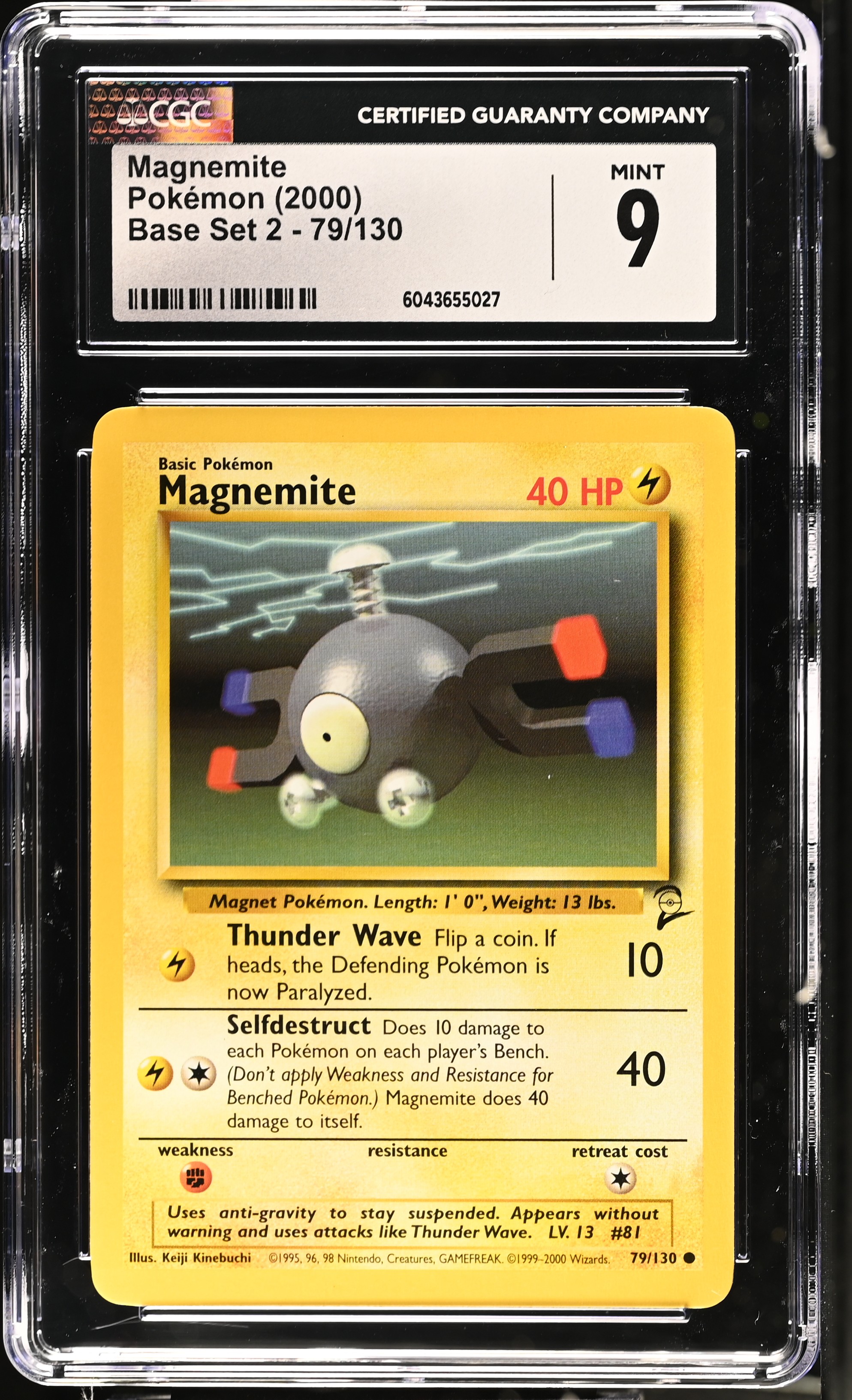 Magnemite 2000 Pokemon Base 2 Unlimited #79 (CGC 9) at PristineAuction.com Magnemite 2000 Pokemon Base 2 Unlimited #79 (CGC 9) at PristineAuction.com