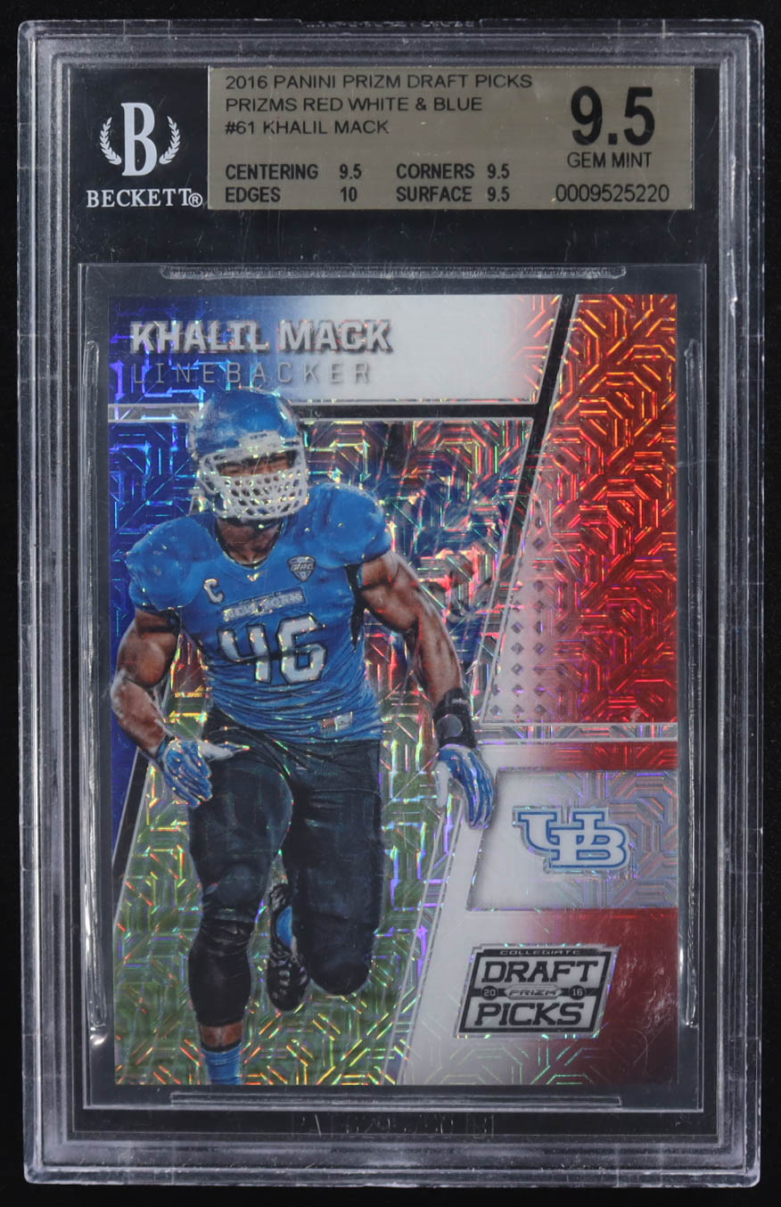 Khalil Mack 2016 Panini Prizm Draft Picks Prizms Red White and Blue #61 RC #24/25 (BGS 9.5) at PristineAuction.com Khalil Mack 2016 Panini Prizm Draft Picks Prizms Red White and Blue #61 RC #24/25 (BGS 9.5) at PristineAuction.com
