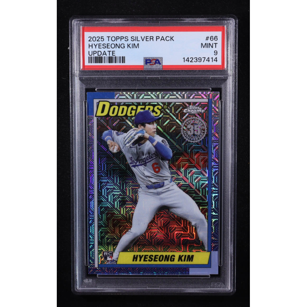 Hyeseong Kim 2025 Topps Update '90 Topps Silver Pack Chrome #U90C66 RC (PSA 9) at PristineAuction.com